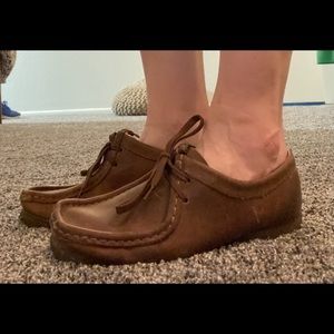 Clarks Wallabees, brown leather, Women’s size 7.5